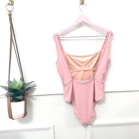 NWT Madewell Second Wave Square-Neck Tank One-Piece Swimsuit Pink Icing Size M - Picture 8 of 8